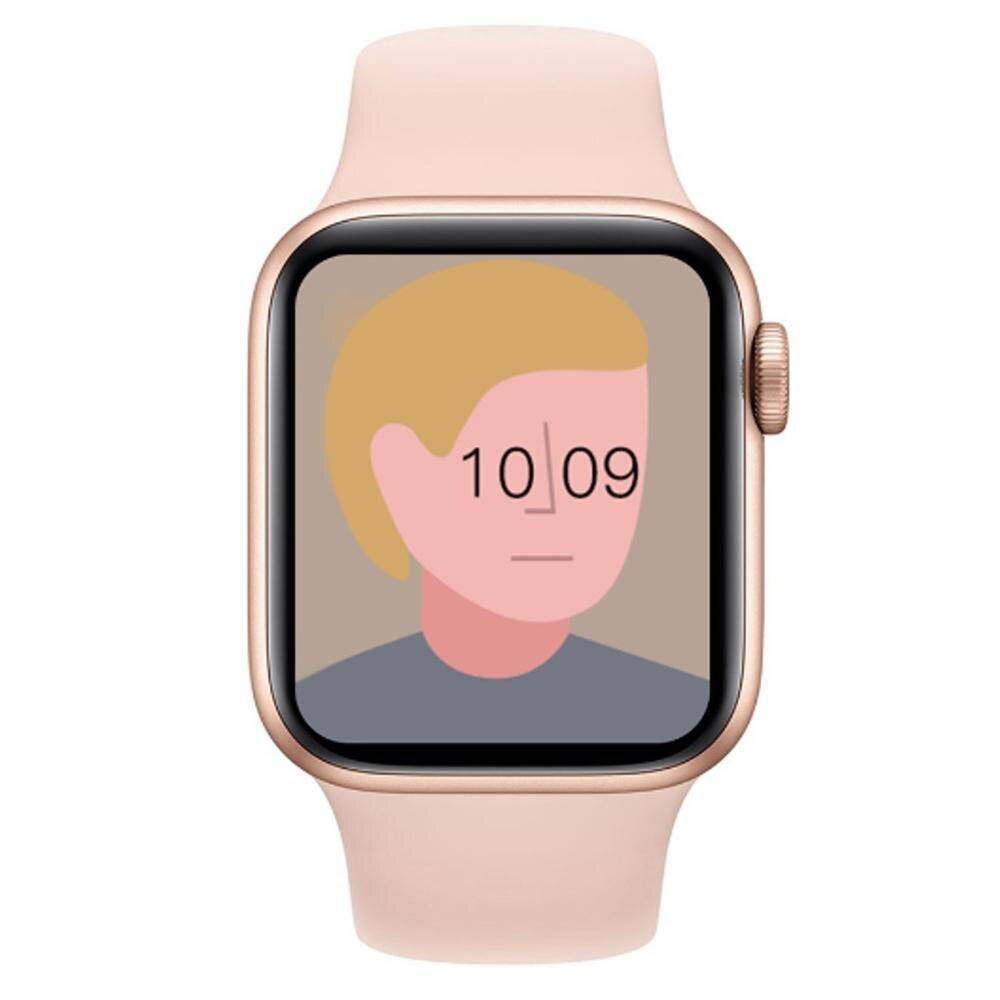 Iwo 10 t500 + relógio inteligente tela de 1.75 polegada freqüência cardíaca pressão arterial esportes rastreador fitness smartwatch para android ios telefone relógio: Rosa