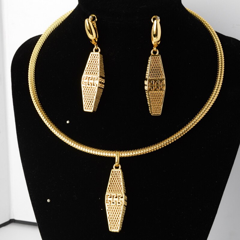 Diana Baby Sieraden Sets Braziliaanse Oorbellen Hangende Ketting 18K Gold Geplant Voor Vrouwen Bridal Wedding Party Anniversary