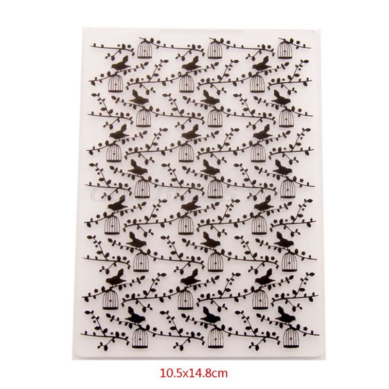 Plastic Embossing Folder Template DIY Scrapbook Photo Album Card Making Decoration Crafts Rainbow Sun Cloud Flower Birdcage Leaf