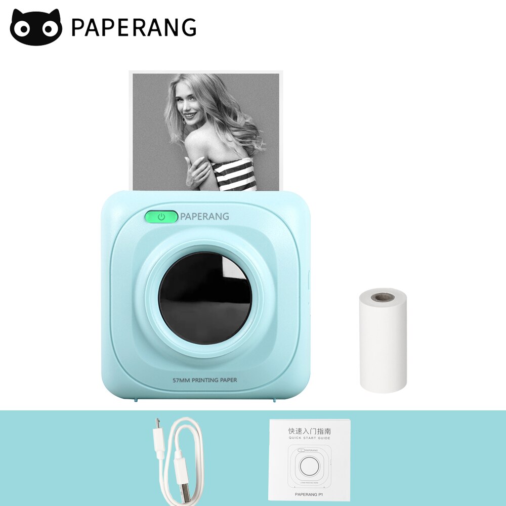 PAPERANG P1 Pocket Printer BT Wireless Thermal Printer Portable Printer 200dpi for Photo Picture Receipt Memo Note Label Sticker: Green
