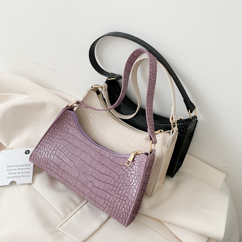 Messenger Handtassen Retro Alligator Patroon Vrouwen Schoudertassen Flap Pu Leer Casual Solid Crossbody Tassen Voor Vrouwen