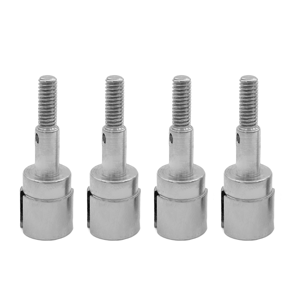 4 Uds HSP 02033 piezas de eje de rueda de acero para 1/10 Redcat Volcano EPX Pro Monster Truck BRONTOSAURUS 94103 94107 94111 RC Car: Plata