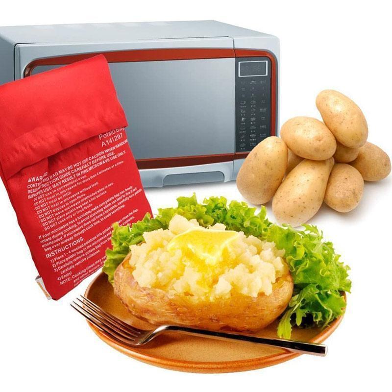 Magnetron Potato Cooker Bag (2 Stuks) Rood Wasbare Cooker Bag Bakken Aardappelen Bag Quick Snelle Gebakken Pocket