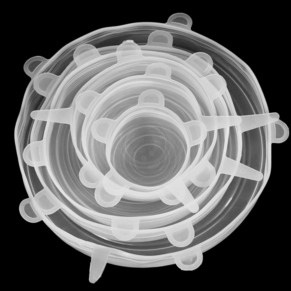 6 Stks/set Siliconen Deksels Duurzaam Herbruikbare Voedsel Opslaan Cover Hittebestendige Past Alle Maten En Vormen Van Containers Voor Keuken gereedschap