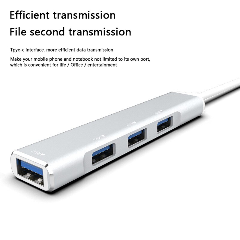 UTHAI SRJ Aluminum Alloy USB3.0/type-c Splitter 5 in 1/4 in 1 Docking Hub with Card Reader TF/SD USB3.0*1/2.0*3