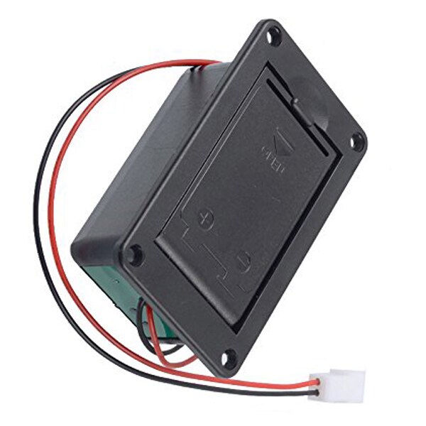 Aktiv basgitarr pickup 9v batteriboxar/hållare/fodral/facklock med metallkontakter fjäder och 2- stiftskontakt med kabel