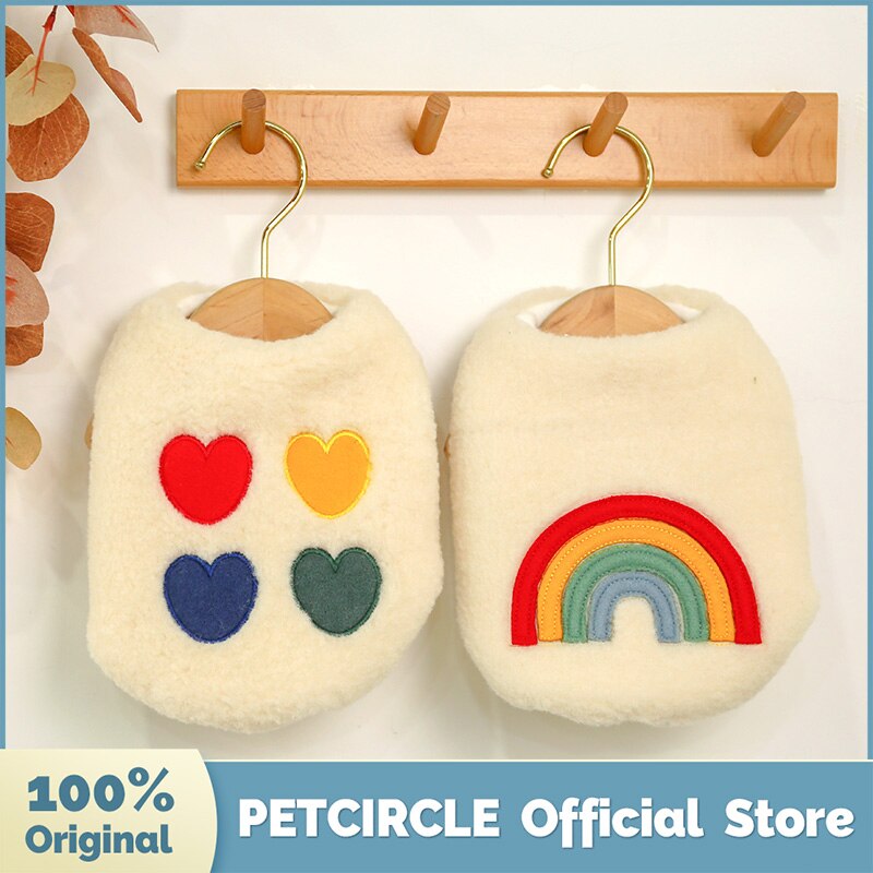 Petcircle Hond Puppy Kleding Vier Kleur Liefde Regenboog Vest Huisdier Kat Fit Kleine Hond Herfst En Winter Huisdier leuke Kostuum Hond Doek