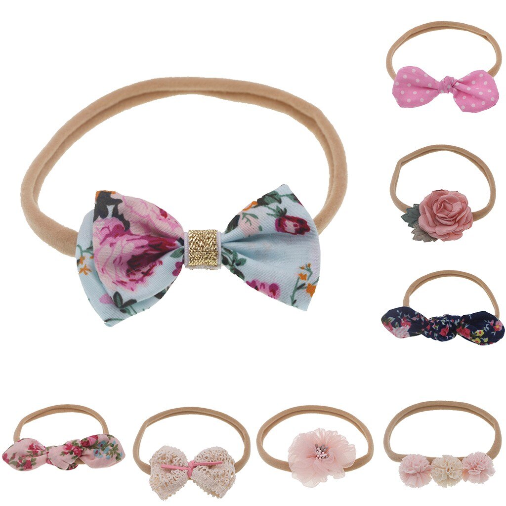 neue kinder Stoff Floral Bogen Weichen Nylon Haar Band