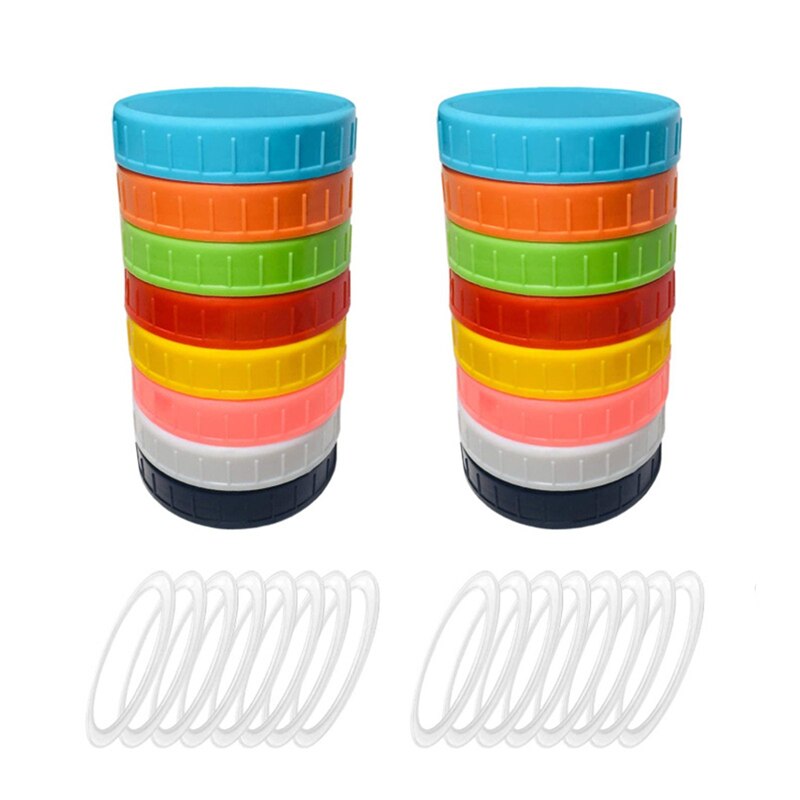 Bouchons de remplacement étanches en plastique, diamètre intérieur, couleurs assorties, joints toriques en Silicone pour bocaux Mason: 7cm