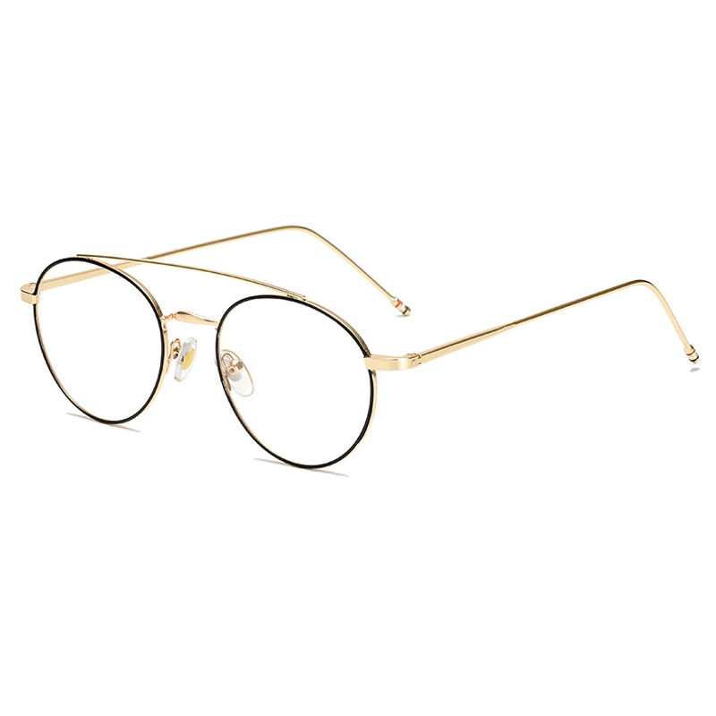 Seemfly Ultralight Round Frame Glasses Frame Women&amp;Men Retro Metal Frame Optical Computer Eyeglasses Decorative Glasses