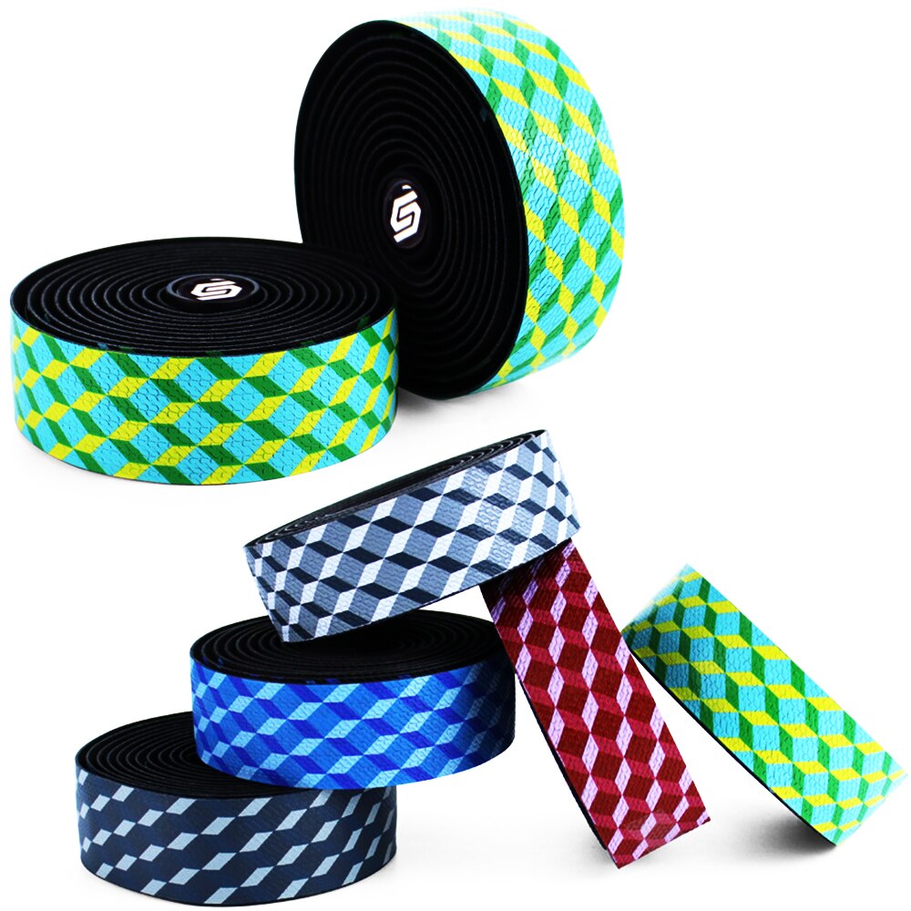 Bicycle Handlebar Strap 3D Solid Square Pattern Road Bike Straps Sweat-absorbent Non-slip Handlebar Winding Strap