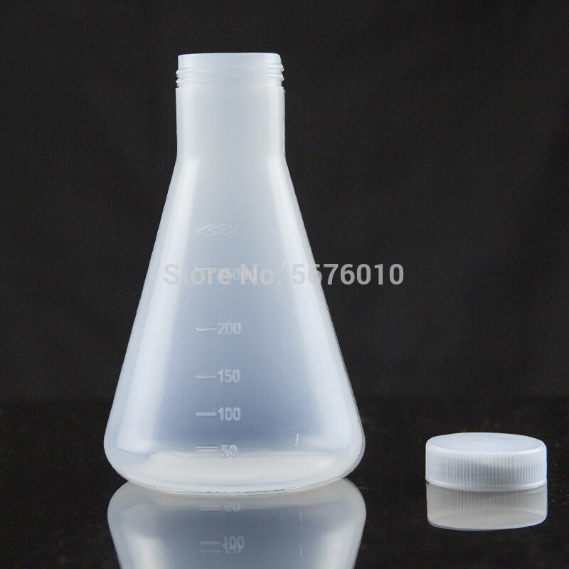 Laboratory Plastic Erlenmeyer Flask Conical Container Bottle With Screw ...