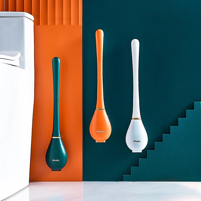 Siliconen Toiletborstel Muur Gemonteerde Automatische Reiniging Tool Wc Kloof Borstel Opknoping Flexibele Haren Borstel Badkamer Accessoires