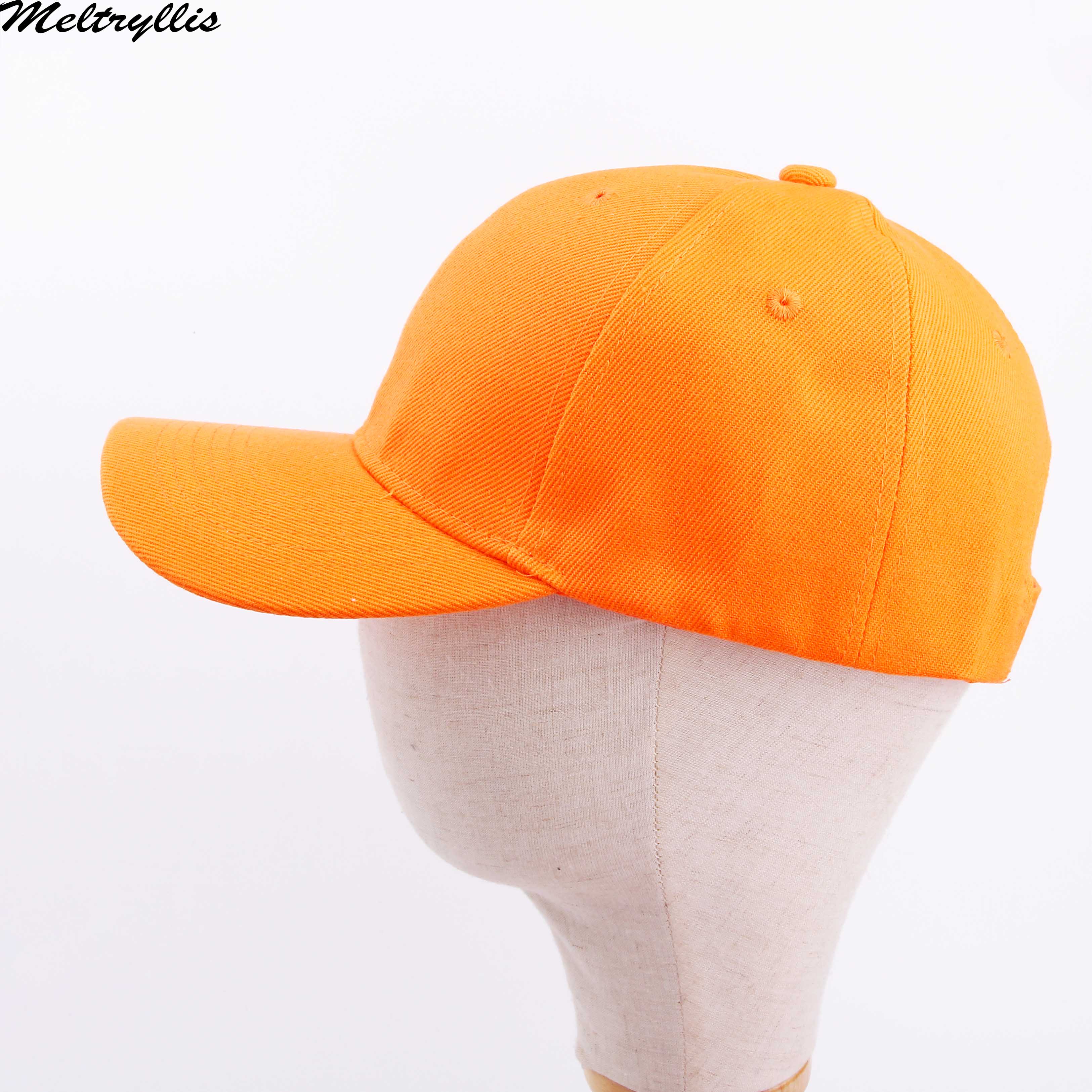 [Meltryllis] Gebogen Zonneklep Licht Boord Effen Kleur Oranje Geel Paars Baseball Cap Mannen Vrouwen Fahsion Outdoor Sport hoed: Oranje