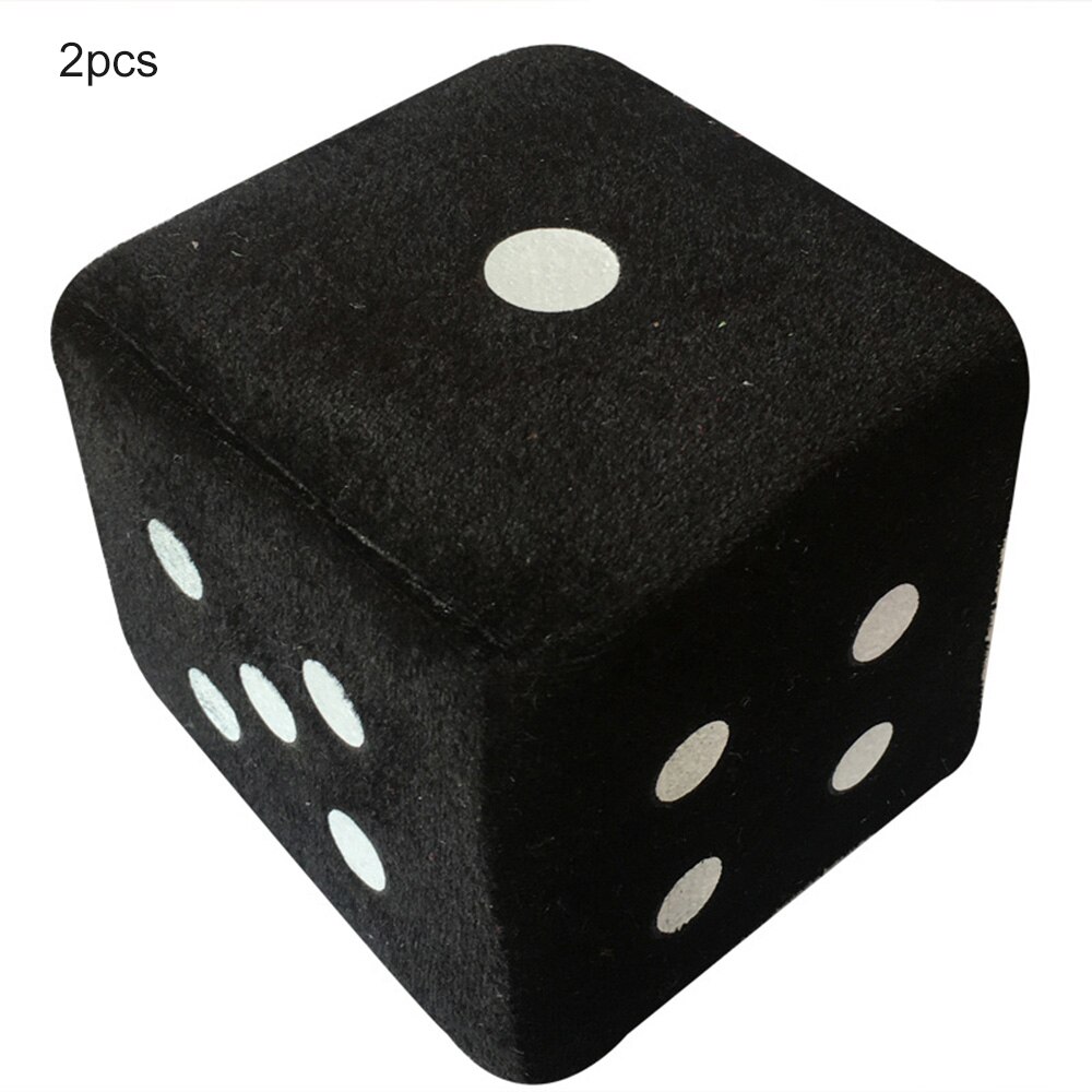 Colgante de dados peludos para coche, accesorios de estilo de coche, espejo percha de visión trasera, 2 uds.: Black