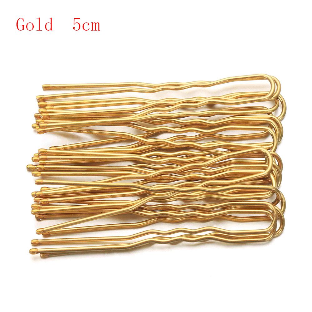 Horquilla en forma de U de 20 piezas, herramienta de peinado nupcial dorado, pasador de aleación, pinzas para el pelo, pasadores de Metal, pasador ondulado, 5/7cm: Marfíl