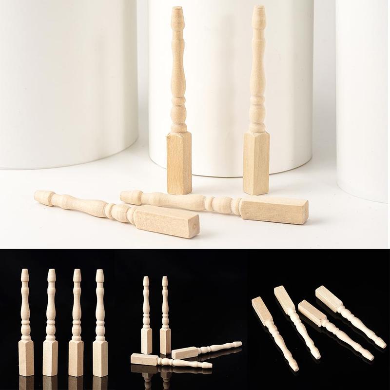 Dongzhur 1: 12 puppenhaus 4 Stück Mini Möbel Zubehör Mini Möbel Zubehör Tisch Bein Tisch Fuß Hülse Holz Puppe Zu