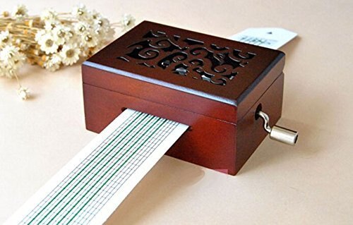 DIY componer música espectro mano manivela accionado punzonado cinta de papel movimiento de caja musical + perforadora + 20 tiras de papel nota