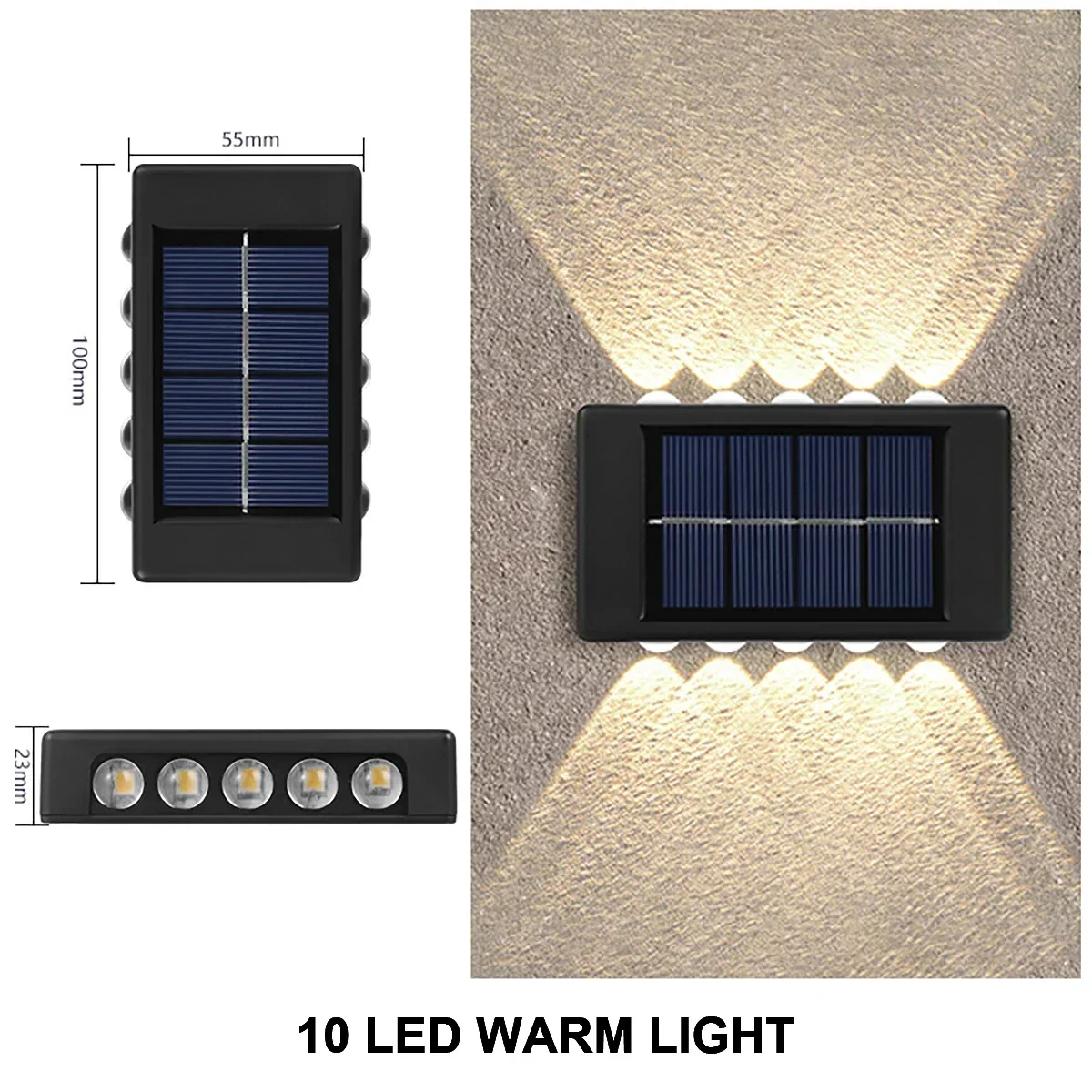 Outdoor Solar LED-wandlampen Waterdichte Led Solar Lamp Op en neer Lichtgevende verlichting voor tuin Balkon Yard Street Decor Lampen: RGB / 16-20W