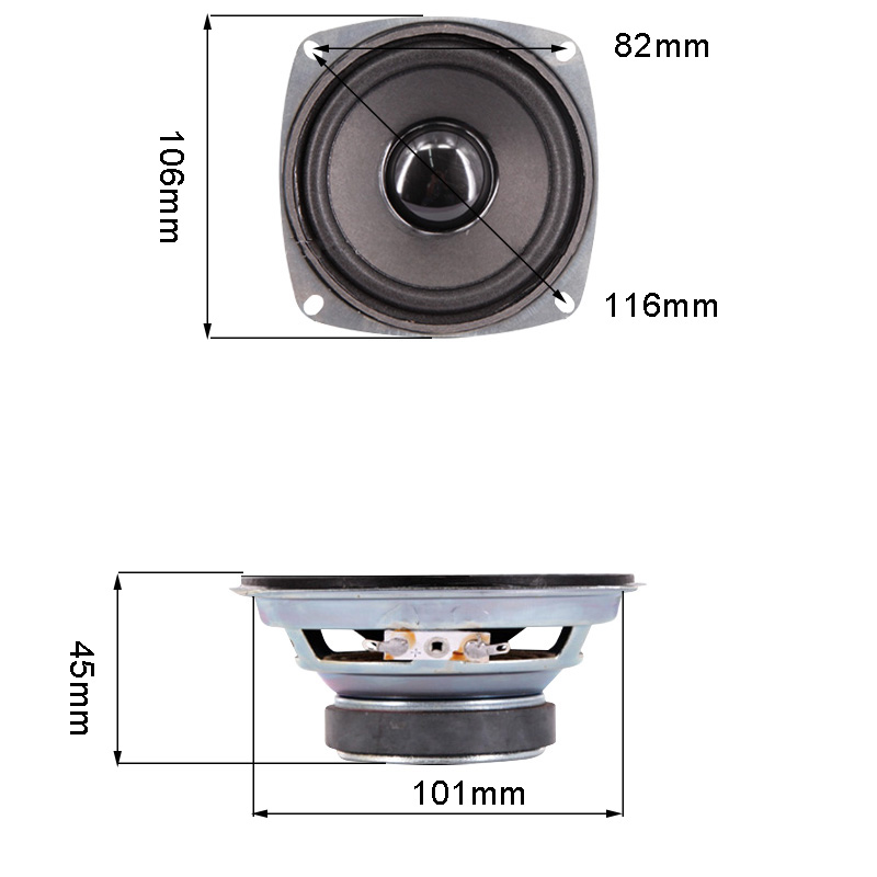 4 Inch Mid Range Speaker 20W 4Ohm Low Frequency Audio speaker Hifi Bookshelf Speaker DIY Full Range Speaker Home Audio 2pcs