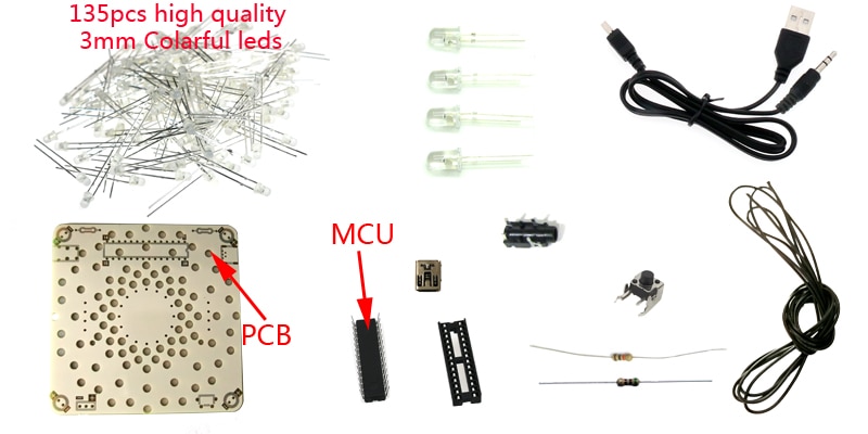 Electronic DIY Kit Colarful LED Cubic Ball 3D LED Suite Smart Electronics Led Cubeeds Kit DIY Electronic