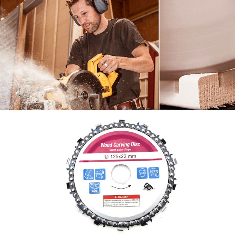 5 Inch Grinder Chain Disc 22Mm 14 Teeth Wood Carving Disc For Woodworking Chain Plate