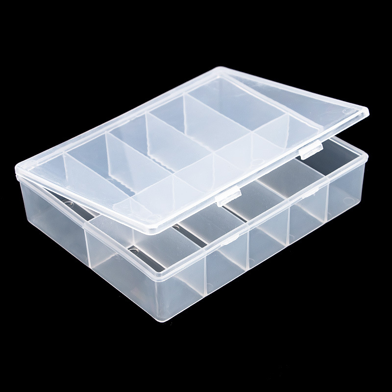 10 Grids Lege Clear Opbergdoos Sieraden Kralen Gems False Nail Art Tips Dozen Case Nail Glitter Rhinestone Container Organizer