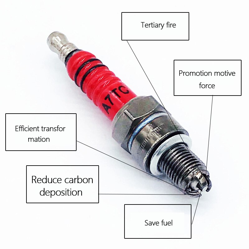 1pc Spark Plug High Performance 3-Electrode For GY6 50cc-70cc Scooter Motorcycle 10mm Spark Plug Car Accessories