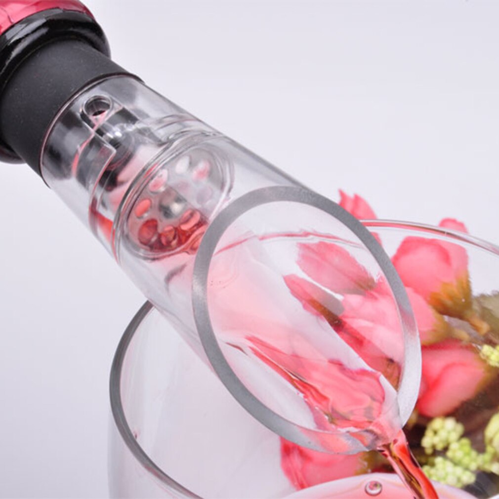 Mini Acryl Roestvrij Wijn Rode Wijn Beluchter Quick 360 Graden Roterende Wijn Schenker Decanter Cap Voor Flessen Bar Accessoires