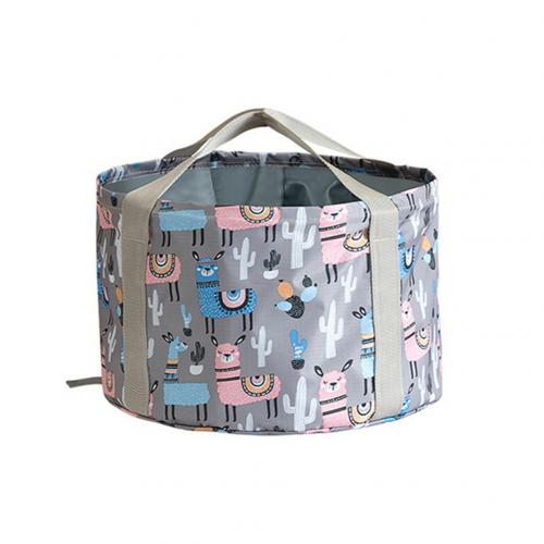 Portable Outdoor Travel Foldable Camping Water Basin Bucket Bowl Sink Washing Bag Feet Bath Massage Bathtub Container: Grey L