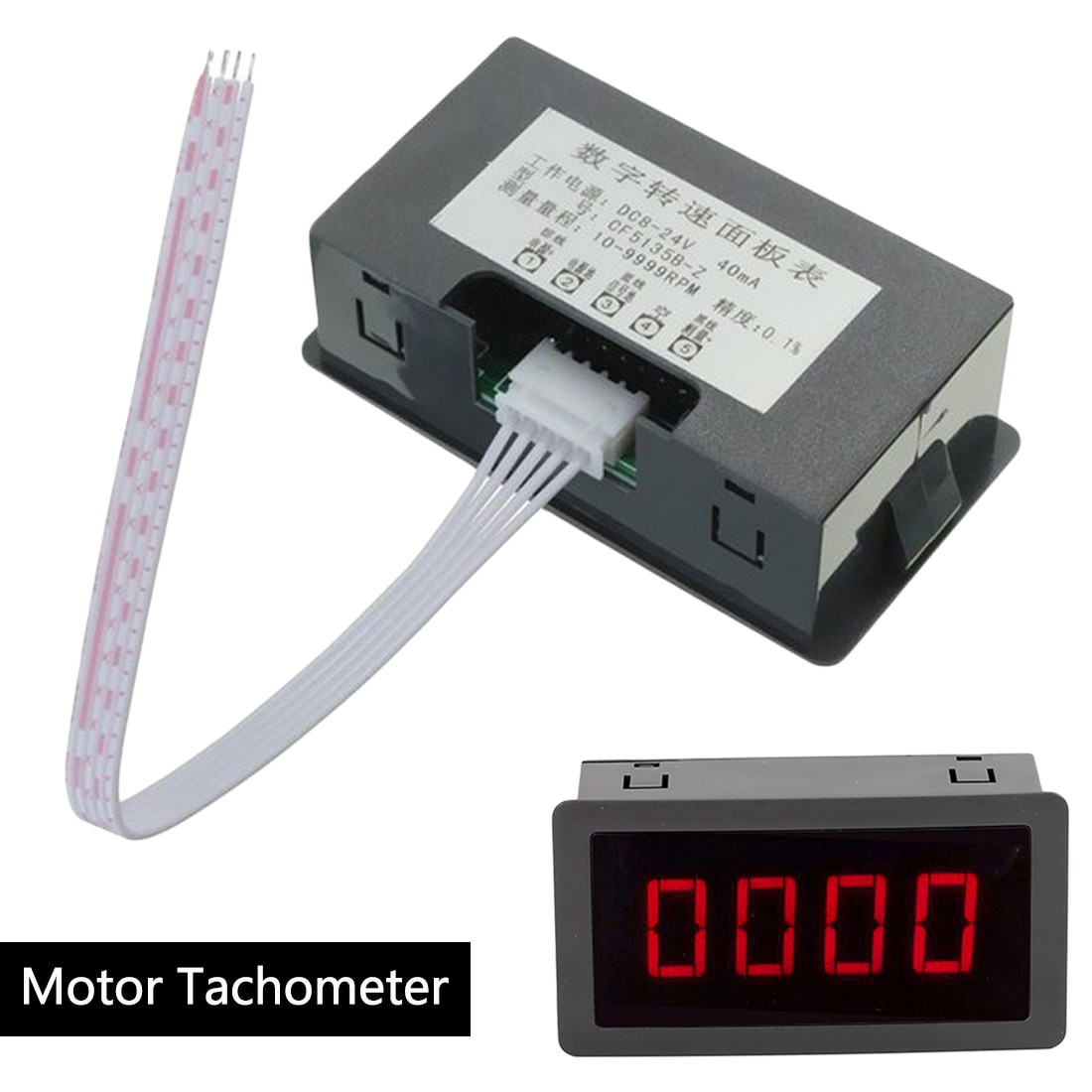 10-9999RPM 4 Digital Tachometer Red LED Tach RPM Speed Meter With Proximity Switch Sensor NPN