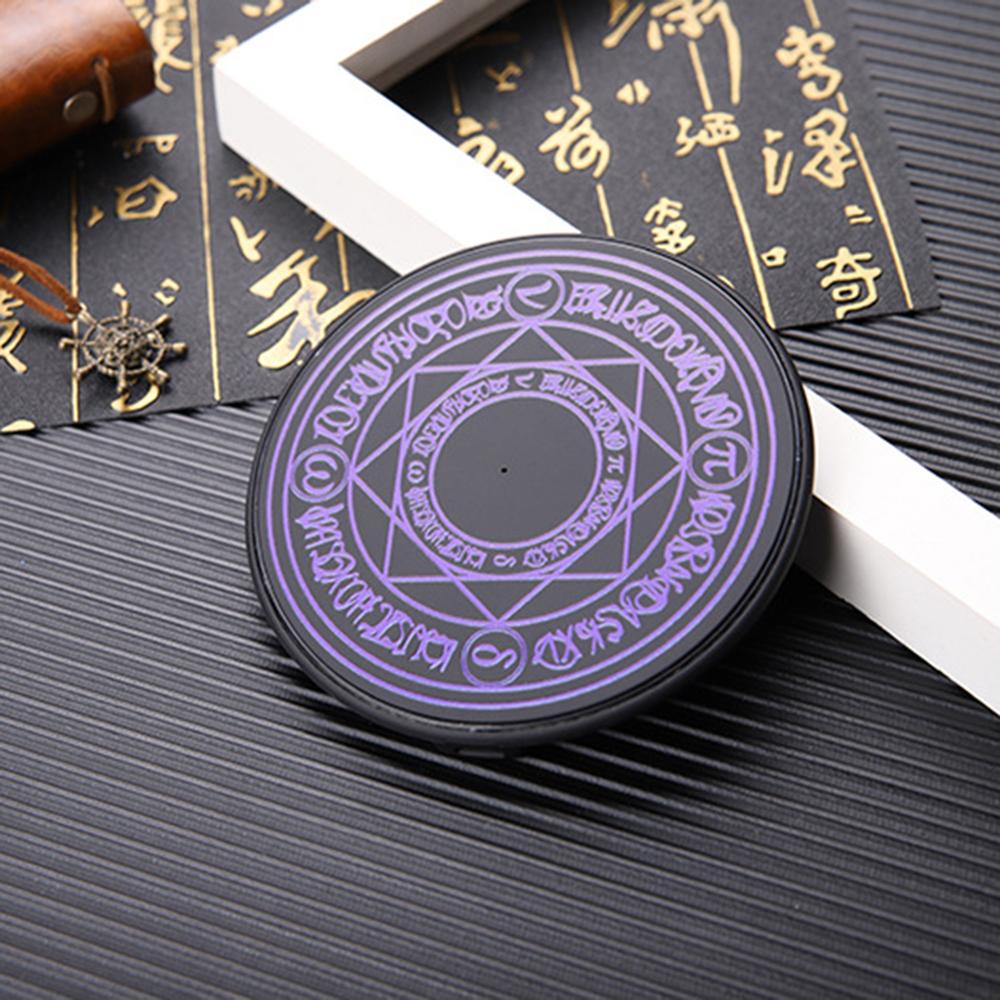 10W Qi Standard Glowing Magic Array Wireless Mobile Phone Charger Charging Pad Wireless Mobile Phone Charger: Purple