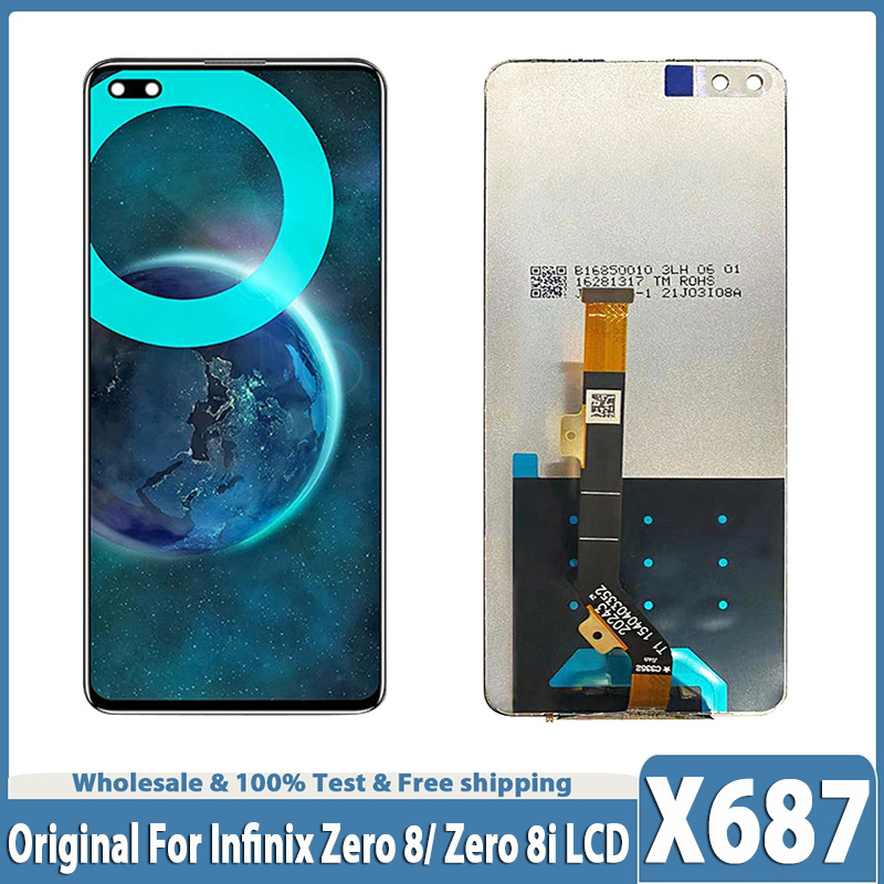 6.85" AMOLED For Infinix Zero 8 X687 LCD Display Screen Touch Panel Digitizer For Infinix Zero8/ Zero 8i X687B Display