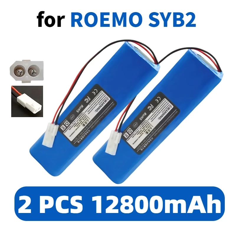 Für ROEMO SYB2 Roboter Staubsauger Original Zubehör Lithium-Batterie Akku Pack 12800mAh.4s2p.14.4v.: Blau