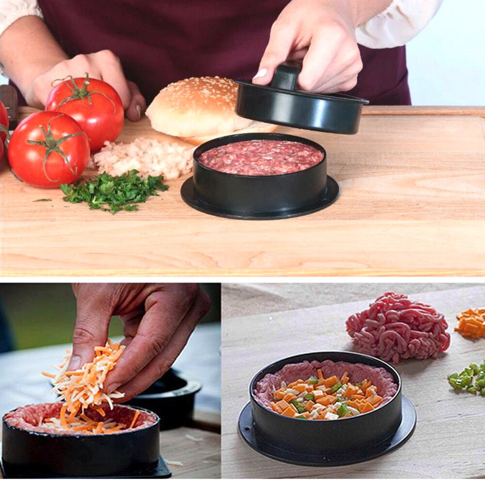 Round Hamburger Press Plastic Hamburger Maker For Meat Beef Grill Burger Patty Press Mold Kitchen Tool Kitchen Round Shape