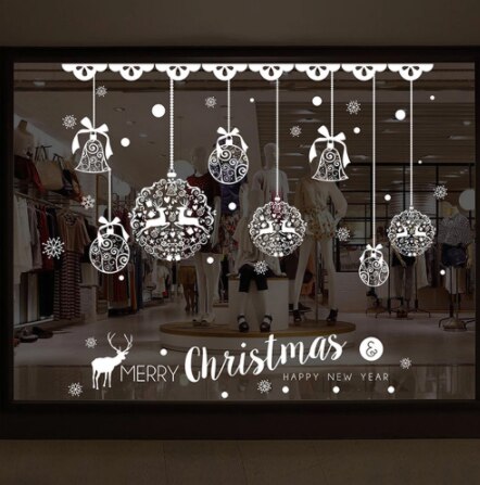 Christmas-dressed Owl On A Tree Branch Wall Stickers Wall Window Christmas -year Christmas Festival Stickers Decoration: J