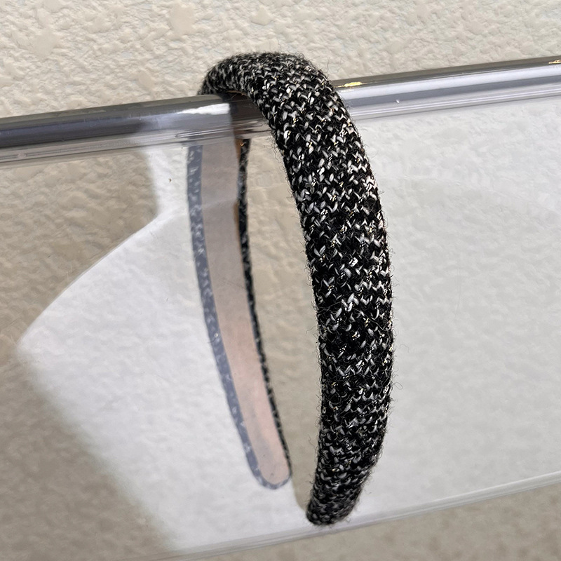 Lattice Tweed Headbands for Women Retro Temperament Hair Bands Solid Sponge Hair Hoop Autumn Winter Hair Accessories: Lavender