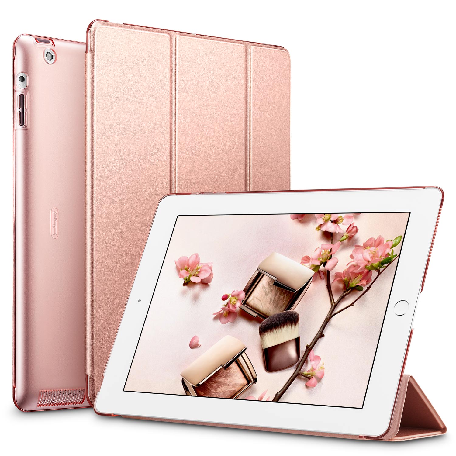 ESR Case for iPad 2 3 4 9.7 inch Yippee Color Ultra Thin Trifold Smart Stand Cover Case for iPad 2/3/4 A1458 A1460 A1395 Funda: Rose Gold