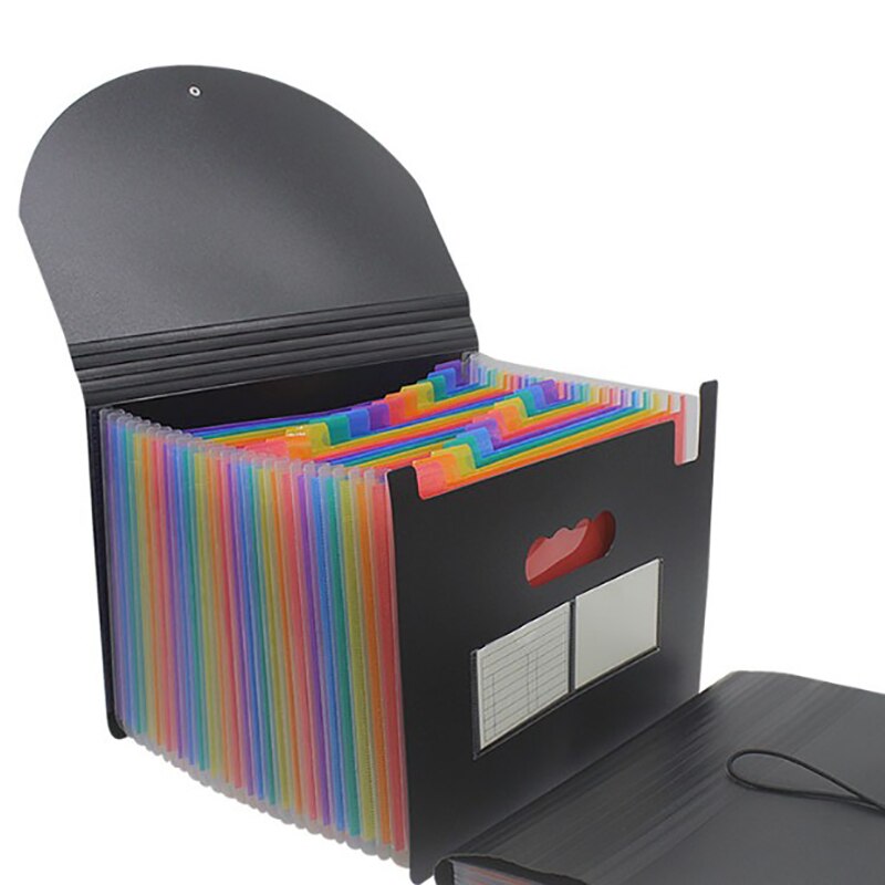 24-Layer Big Document Bag Rainbow Accordion A4 Classification Test Papers Tool Business Expanding File Folders Filing Products: Default Title