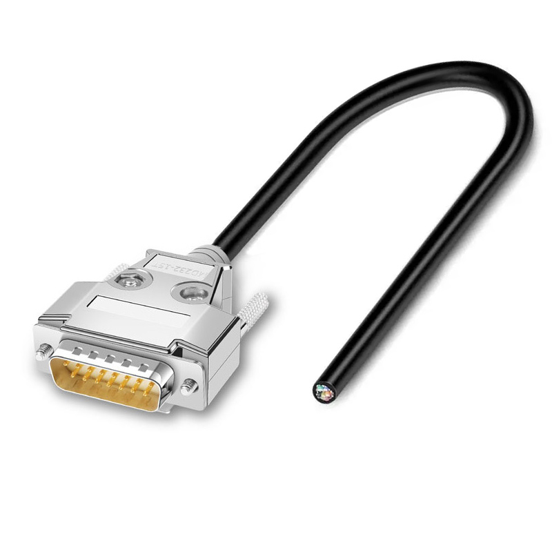 DB9 DB15 DB25 Connector Cable 24AWG 9/15/25 Pin Soldering-free Signal Line Male Female RS232 Serial Port Plug Shielded Data Wire: GRAY / 50-79Pcs