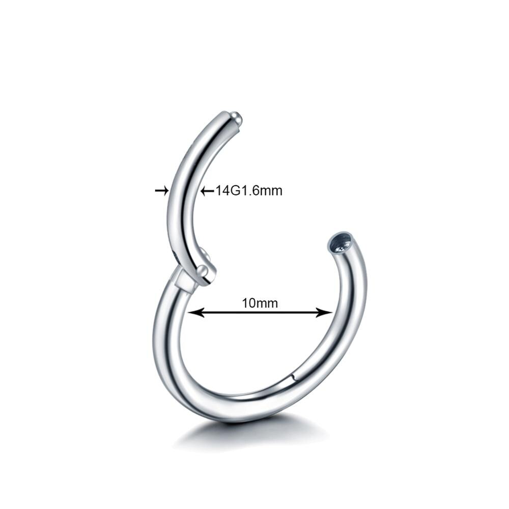 1PC Titan Nase Band Septum durchbohren Clicker 18G Klapp Segment Ringe Lippe Wendel Daith Conch Knorpel Ohrringe sexy schmuck: 14G 1.6x 10mm