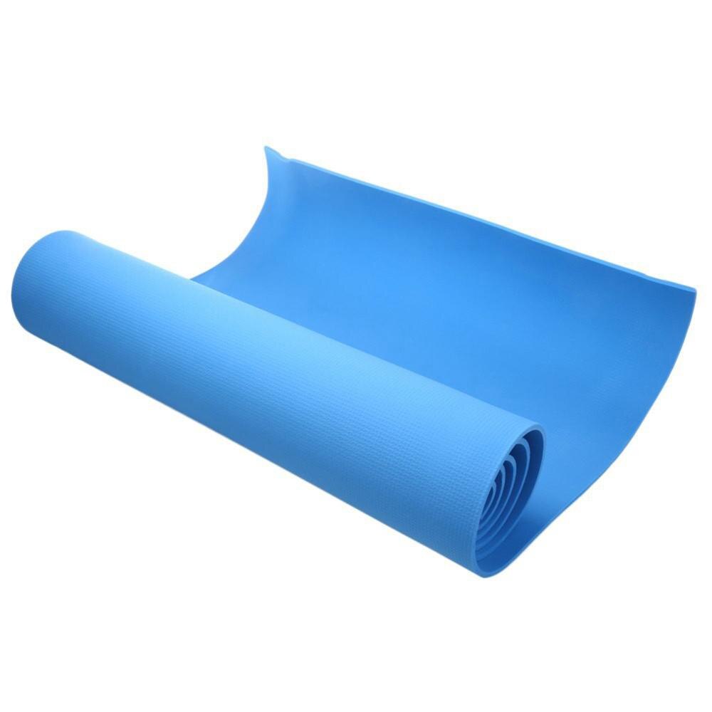 6mm Thickened Non-slip Yoga Mat NBR Fitness Gym Mats Sports Cushion Gymnastic Pilates Pads With Yoga Bag & Strap: Blue