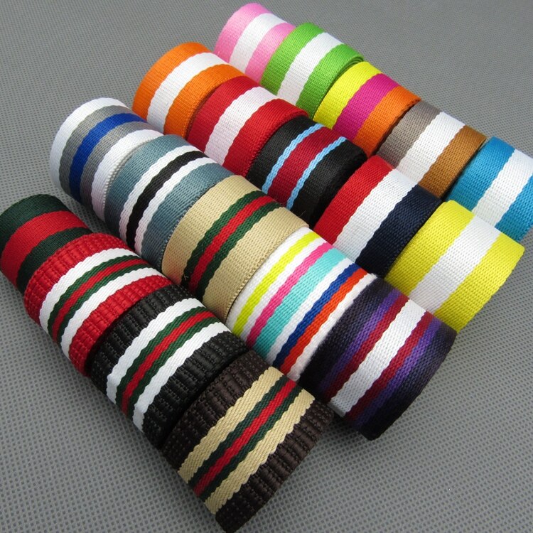 Sangle de 32mm largeurs pour sacs, bagages, vêtements, ceinture, ruban épais, sangles colorées, 5 mètres/lot , 19 couleurs