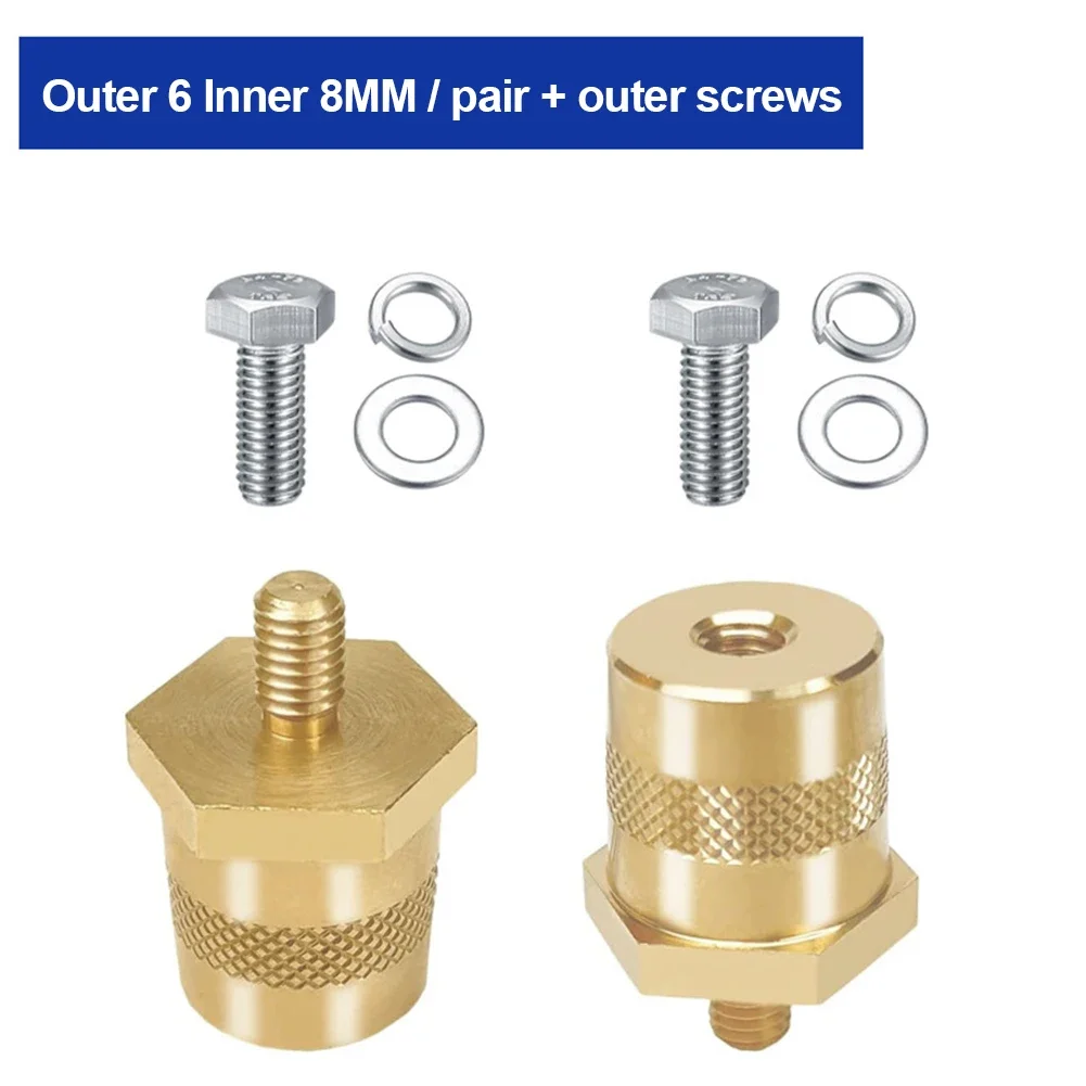 1 Pair M8 Battery Terminal Bolt Battery Terminal Connectors Car Battery Connection Terminals with Stainless Screws: WHITE