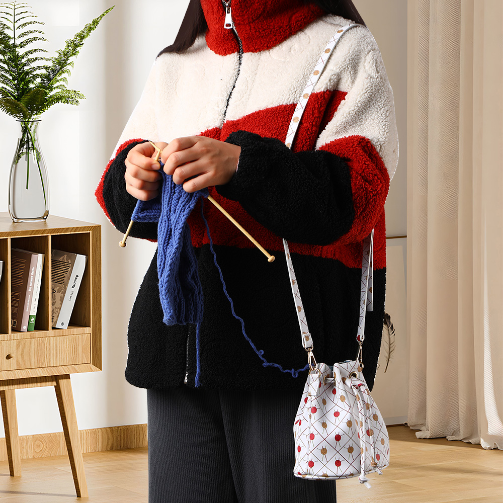 Draagbare trekkoord garen organisator wol garen haaknaalden breinaalden opbergtas naaigereedschap opslag crossbody tas