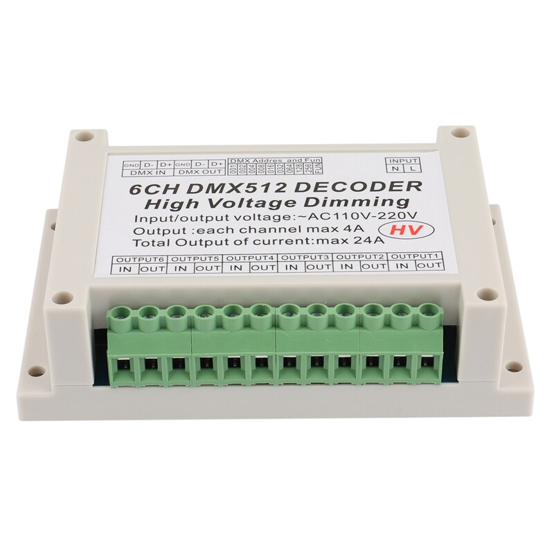 Ac110v - 220v hochvolt-dimmung 6ch dmx 512 decoder 6 kanäle dmx 4a/ ch hv decoder dimmerplatine für lampen