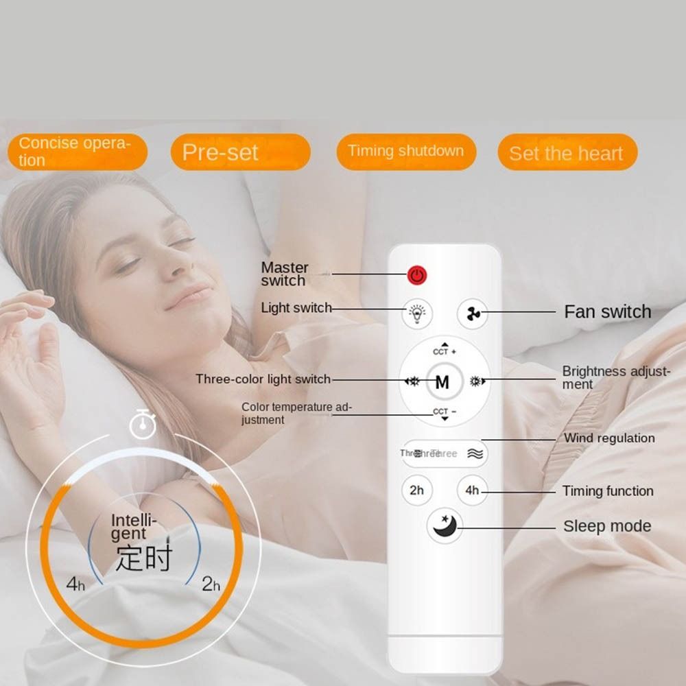 with Lights Ceiling Fan Light with Remote Control 3 Gears Ceiling Lamp Dimmable Eye Protection E27 Socket Ceiling Fan