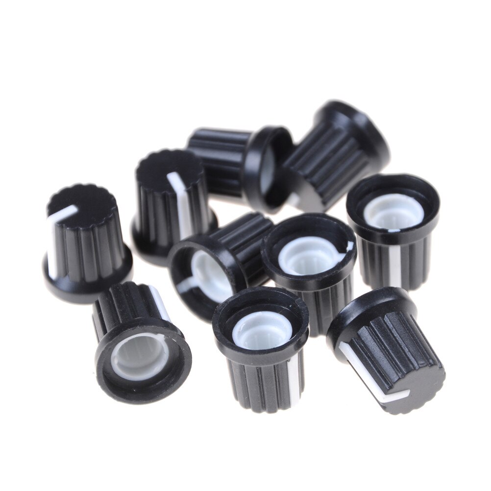 10Pcs Potentiometer Switch Knob Cap Hole Dia 6mm Volume Control Rotary Knob Cap: WT