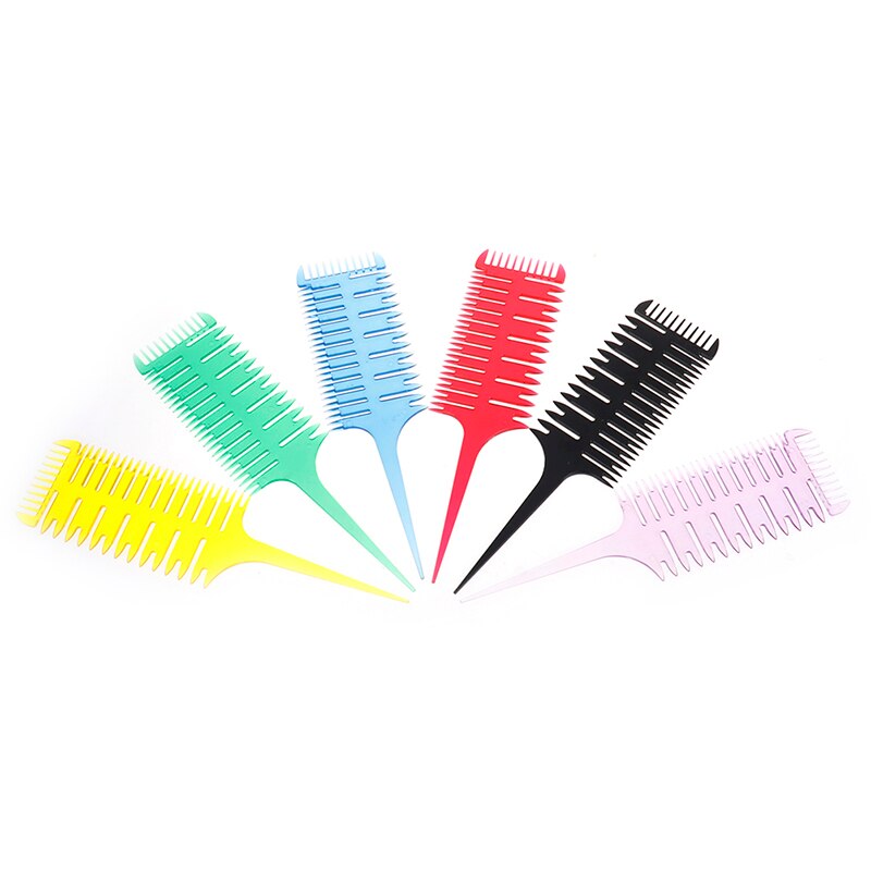 Easy To Use Weave Weaving Comb Hair Dye Styling Tool Salon Hair Dyeing Comb 3-Way Sectioning Highlight Comb