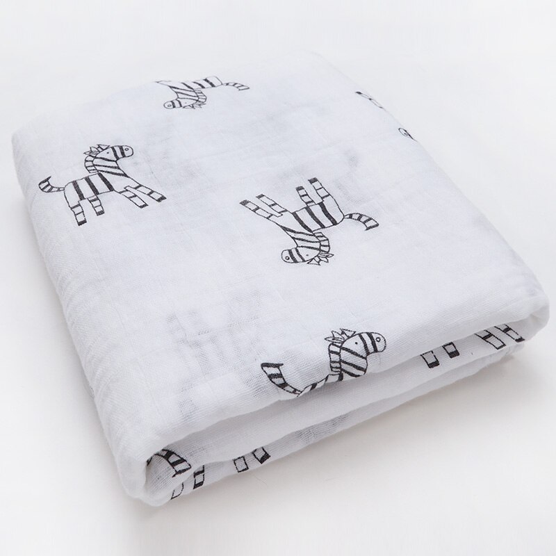 Bomull babyfilt nyfödd bebe linda wrap barnvagn tillbehör flamingo tecknat djurtryck babyprylar: En zebra